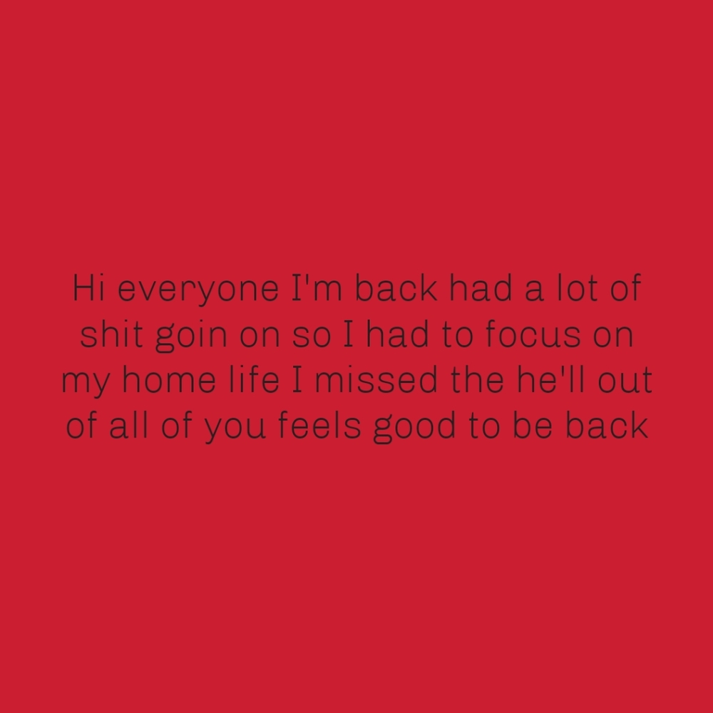 I'm back!!!